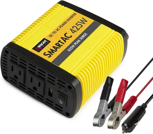 Vista 5 de Wagan EL3706 - Inversor de corriente de 425W, 425W TrueRated continuo, potencia de pico de 825W, inversor de CA a CC de 12V a 110V AC, con 2 tomas