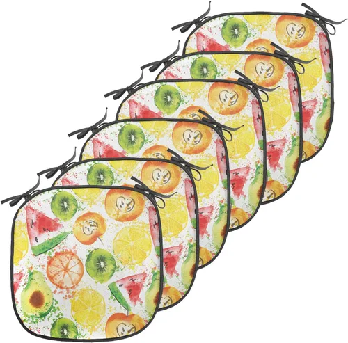 Vista 206 de Ambesonne Flamingo - Cojín de asiento para silla, diseño de fantasía exótica con elementos de vida silvestre hawaiana en colores pastel, acolchado
