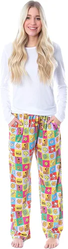Vista 2 de Scooby-Doo Relp - Pantalones de pijama para mujer, diseño de huellas cuadradas