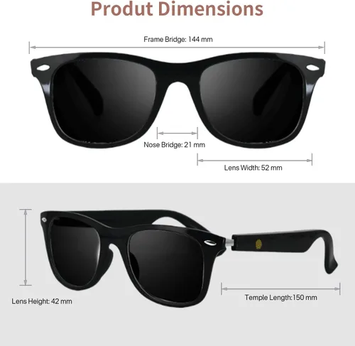 Vista 3 de Lentes inteligentes para hombres y mujeres, lentes de sol inteligentes para deportes al aire libre Open-Ear, UV Protection Polarized Bluetooth