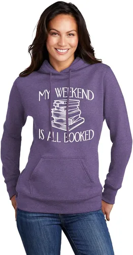 Vista 15 de Go All Out My Weekend Is All Booked Funny Book Reading Lover - Sudadera con capucha para hombre y mujer Negro