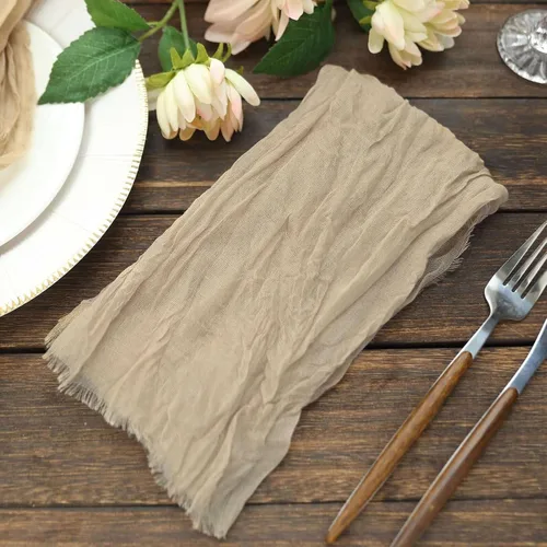 Vista 8 de Efavormart - Paquete de 5 servilletas de gasa de algodón de 24 x 19 pulgadas, color beige