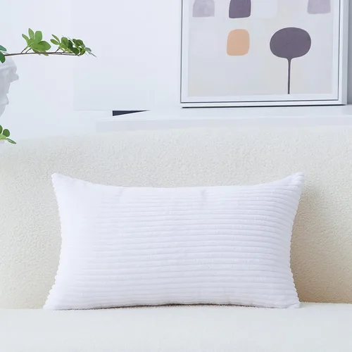 Vista 50 de Home Brilliant Funda de almohada de primavera de 18x18 pulgadas, funda de almohada de terciopelo a rayas para silla y sofá, funda de almohada