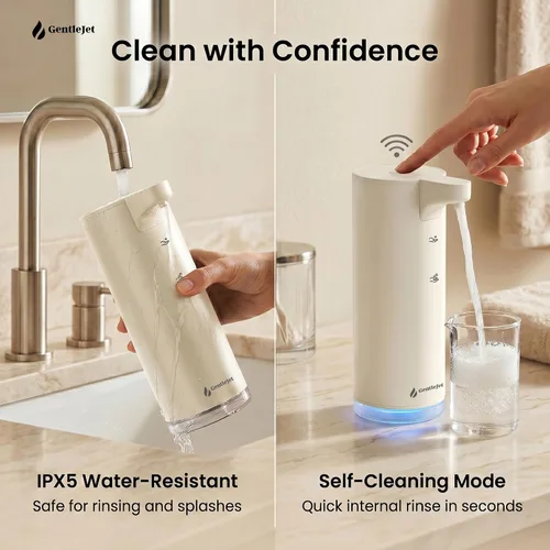 Vista 8 de GentleJet EasyFoam - Dispensador automático de jabón espumoso, bomba de sensor recargable USB-C, acero inoxidable 304, espuma ajustable, IPX5