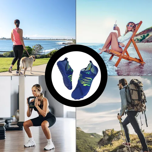Vista 5 de Zapatos de agua para mujer y hombre, zapatos de natación, zapatos de yoga descalzos, zapatos de playa, calcetines acuáticos, zapatos de agua