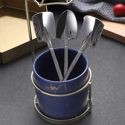 Vista 6 de NMQLX Juego de cucharas de postre, cucharas de acero inoxidable con forma de pala de 6 pulgadas, cuchara de fruta para helado para el hogar, cocina