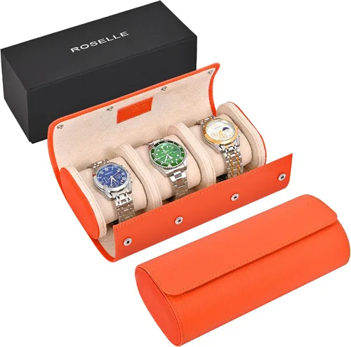 Vista 18 de ROSELLE Funda de reloj individual para hombre y mujer - Estuche de viaje Negro-1
