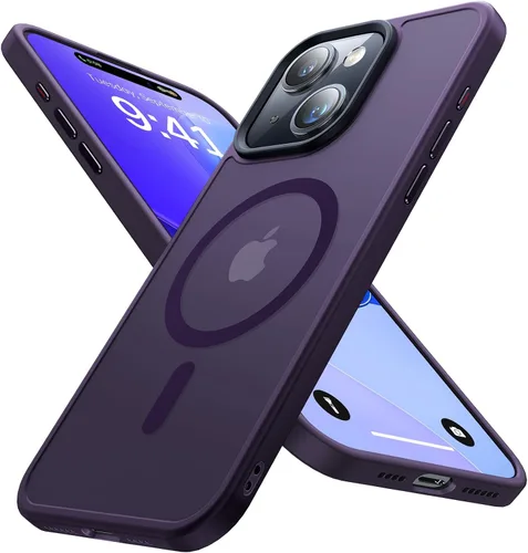 Vista 11 de CAHEJILU Funda magnética para iPhone 13 y iPhone 14 [compatible con MagSafe], [probada en caídas de grado militar de 10 pies], funda protectora a