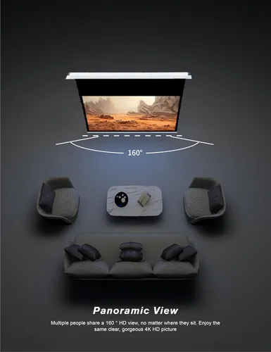 Vista 3 de VIVIDSTORM - Pantalla de proyector de cine blanco con tensión motorizada Phantom empotrada en el techo desde 2004-72 pulgadas para proyector normal