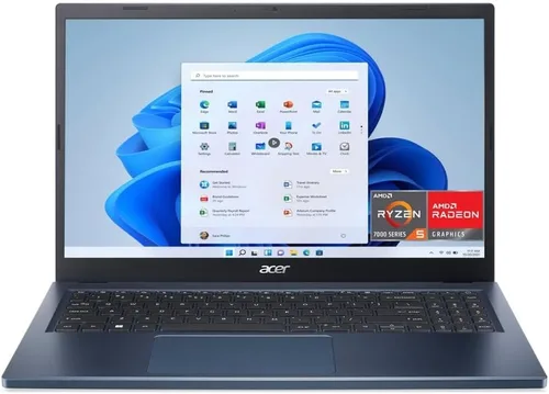 Vista 2 de Acer Aspire 3 - Laptop delgada y ligera, pantalla táctil IPS Full HD de 15.6 pulgadas, AMD Ryzen 5 7520U, 8 GB LPDDR5-512 GB, Wi-Fi 6, azul vapor