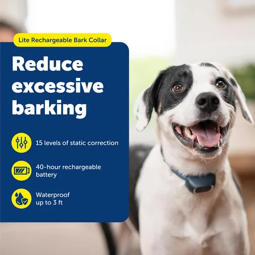 Vista 2 de Collar antiladridos recargable PetSafe Lite 15 Static Levels, Bark-Sensing Tech Avoids False Corrections, Waterproof, Up To 40 Hr Battery, Dogs 8