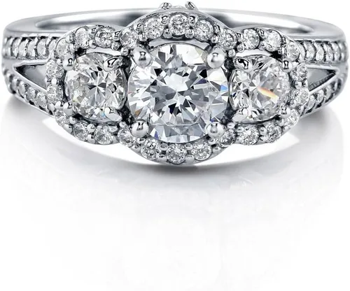 Vista 2 de BERRICLE Sterling Silver CZ Solitaire Wedding Engagement Promise Rings for Her, Round Cubic Zirconia Ring for Women