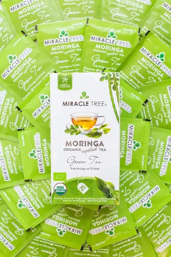 Vista 7 de Miracle Tree - Té orgánico de moringa superalimentaria, paquete de 2, 2 bolsas de té selladas individualmente (arándano, té verde) Variety pack