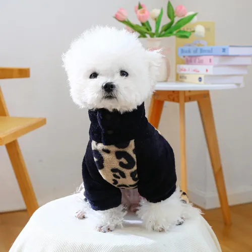 Vista 4 de Sudadera con capucha para perro, pijama de forro polar suave, pantalones de forro polar cálido, traje de Navidad para perros pequeños, disfraz