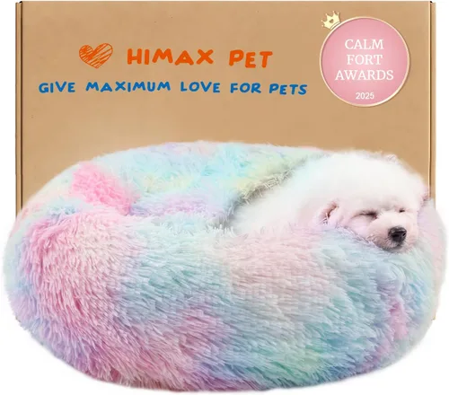 Vista 19 de Himax - Cama para perros pequeños cubierta con manta adjunta, color beige