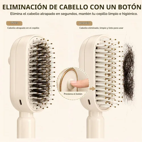 Vista 3 de Cepillo de pelo de vapor, cepillo antiestático recargable con cojín de aire
