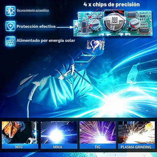 Vista 6 de Casco de soldadura con oscurecimiento automático: capucha solar de color verdadero BESTCLUB con rango de sombra ajustable 4/9-13 para máscara