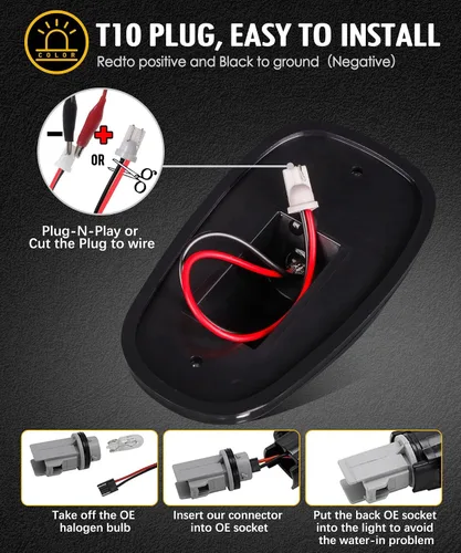Vista 3 de Partsam Luz de marcador de cabina, lente ahumada, forma de ojo ámbar, 13 luces LED para techo de cabina [ajuste universal] compatible con camionetas