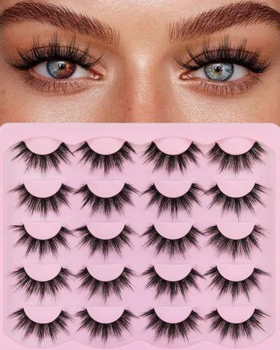 Vista 9 de Veleasha Lash Kit Brown False Eyelashes Wispy Strip Lashes Natural Look
