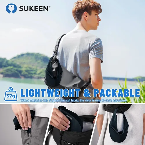 Vista 4 de Sukeen Visera elástica refrescante de tamaño libre con protección UV, visera pico para golf, tenis, ciclismo, correr