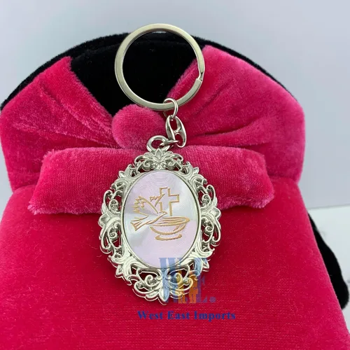 Vista 7 de Llavero de bautismo personalizado (12 piezas) – Llavero de metal grabado para bautizo/bautizo/primera comunión, regalo personalizado para invitados