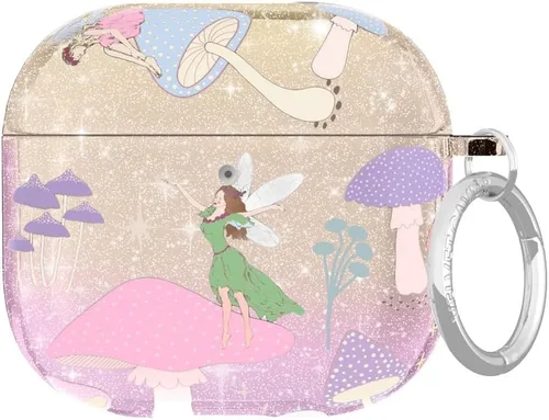 Vista 53 de VELVET CAVIAR Funda compatible con AirPods 4 con llavero, bonitas fundas protectoras duras de 4ª generación para mujer, diseño de lunares azules