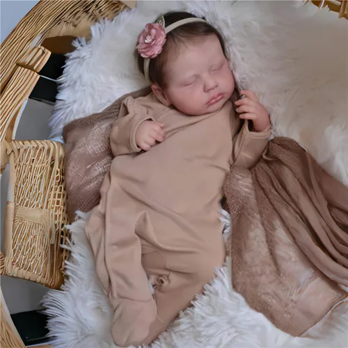 Vista 10 de OYESY Muñecas Reborn Baby Girls de 20 pulgadas hechas a mano, lavables, cuerpo de vinilo suave con anatómicamente correcto, muñeca Reborn que parece