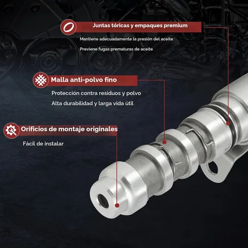 Vista 4 de 917215 917216 Válvula de control de aceite solenoide de sincronización de válvula variable VVT del motor Compatible con Chevy Equinox Cobalt Impala