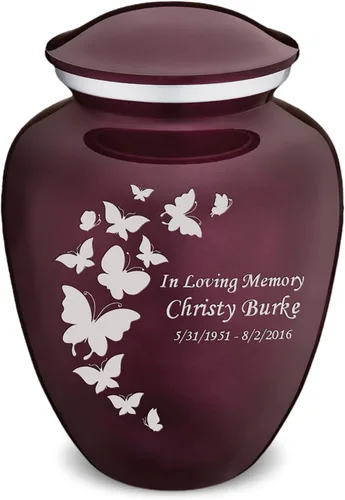 Vista 25 de Geturns Embrace Pequeñas Urnas Personalizadas de Mariposa para Cremación de Cenizas Humanas Urnas Funerarias Negras para Hombres y Mujeres 20 kg