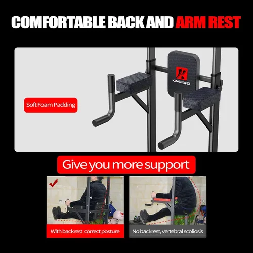 Vista 5 de K KiNGKANG Torre de Potencia Ajustable para Gimnasio en Casa - Estación Multifuncional de Dominadas y Fondos para Entrenamiento de Fuerza