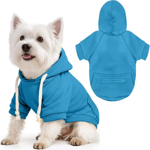 Vista 11 de Petcare Sudaderas con capucha básicas para perros pequeños, medianos y grandes, gatos, ropa para cachorros, suéteres de felpa suaves y cálidos