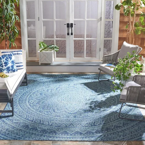 Vista 36 de SAFAVIEH Alfombra lavable al aire libre Courtyard Collection - 2'3" x 5', marfil y verde, no desprende pelusa y fácil limpieza, ideal para patio