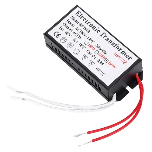 Vista 6 de Transformador electrónico de 75 W, 160 W, 120 V, transformador de luz halógena, 110 V a 12 V, convertidor de voltaje para controlador de fuente