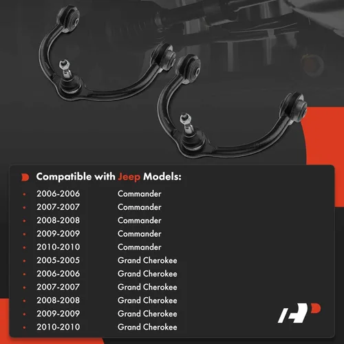 Vista 2 de A-Premium 2 brazos de control superiores delanteros, con rótula y buje, compatibles con Jeep Grand Cherokee 2005-2010, Commander 2006-2010