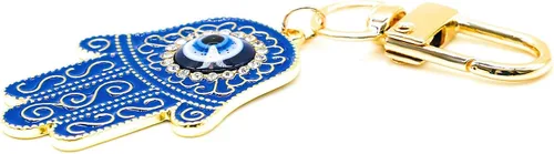 Vista 2 de Jasimkiss Llavero contra el mal de ojo, llavero de mano Hamsa, dije de protección para hombres y mujeres, llavero de automóvil, bolsa y accesorios