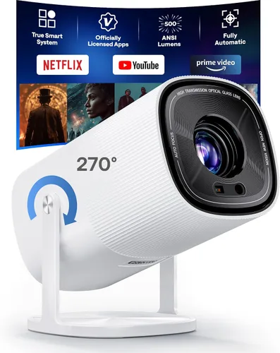 Vista 10 de 【Aplicaciones integradas con licencia oficial y 500 lúmenes ANSI y completamente automático】Mini proyector inteligente mejorado BoldEver 2026
