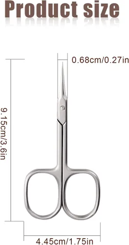 Vista 2 de KINBOM Tijeras de cutícula, tijeras pequeñas finas para manicura, pedicura, belleza, aseo de belleza, tijeras curvadas multiusos para uñas