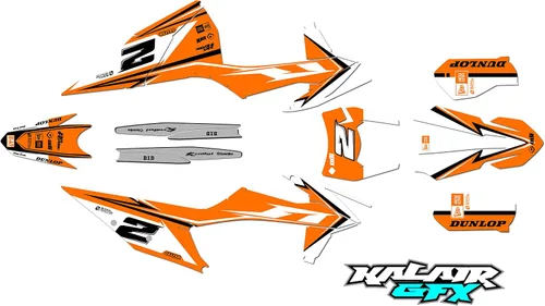 Vista 5 de Kit gráfico para KTM Enduro 4-Stroke 250 EXC-F, 350 EXC-F, 450 EXC-F y 500 EXC-F años 2020, 2021, 2022 y 2023 Razor Series Azul-Verde 16 Mil