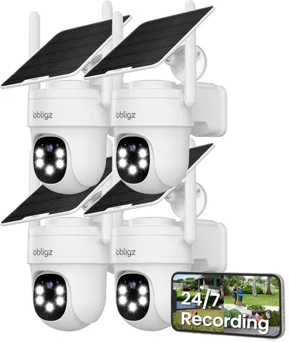 Vista 11 de AOV Cámaras de seguridad inalámbricas para exteriores con panel solar de 6 W, cámaras de grabación continua 24/7 para seguridad del hogar, WiFi 6