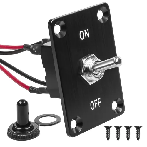 Vista 14 de 1 pieza Interruptor basculante negro KCD1 para barco, interruptor de panel SPST de 2 posiciones y 2 pines, 6A 250V CA 10A 125V CA, con 4 piezas
