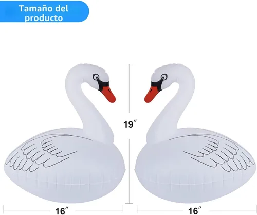 Vista 8 de Goallim Luces solares flotantes para piscina, paquete de 2 unidades, luces inflables impermeables de cisne, luces LED que brillan en la oscuridad