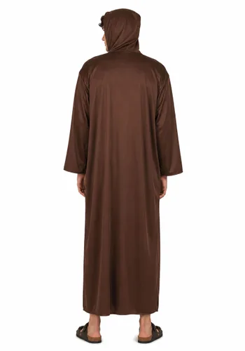 Vista 4 de Disfraz de Túnica de Monje Marrón para Hombre Multicolor