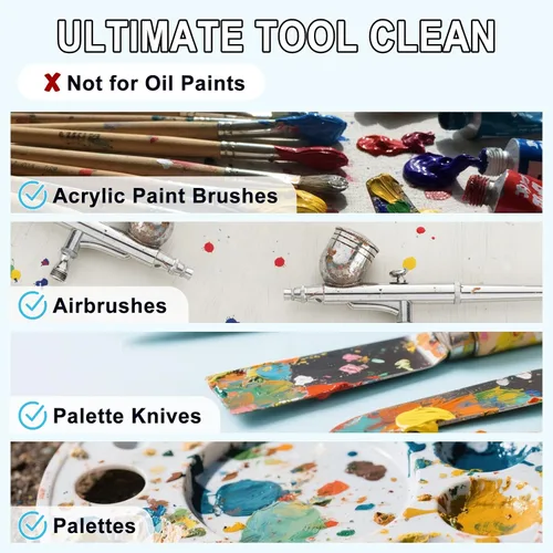 Vista 3 de Limpiador y restaurador de pinceles, limpiador de pinceles de pintura de 32 onzas líquidas que maneja fácilmente pintura acrílica y a base de agua
