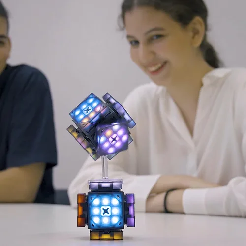 Vista 3 de eX-Mars Cubo Robótico AI en Exhibición - Compatible con el Cubo de Velocidad Robótico eX-Mars AI, Exhibición Decorativa, Soporte de Juguete de Cubo