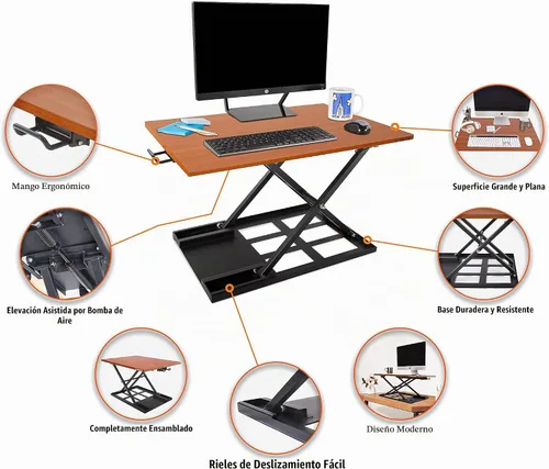 Vista 5 de Stand Steady X-Elite Pro - Convertidor de escritorio de pie Convierte instantáneamente cualquier escritorio en un escritorio de pie Escritorio
