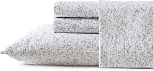 Vista 9 de Laura Ashley - Juego de sábanas individuales con sábana bajera y funda de Bettinas Blooms Rojo