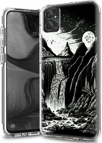 Vista 31 de Funda transparente para Motorola Moto G 5G 2023 con patrón de ciervo de bandera estadounidense para mujeres y hombres, doble capa híbrida de TPU