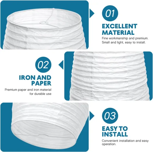 Vista 6 de Uonlytech Reemplazo de pantalla de lámpara de pie de papel, pantalla plegable de pie estilo japonés, accesorios para luz de piso de dormitorio