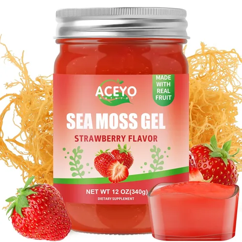 Vista 17 de ACEYO Gel de musgo marino irlandés (18 onzas) crudo vegano mango sabor piña 102 vitaminas y minerales cosechados en la naturaleza sin OMG