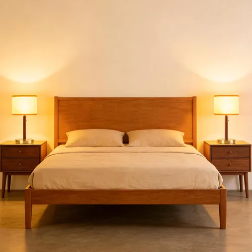 Vista 6 de HonoDing Lámpara de escritorio vintage para sala de estar, lámpara de mesa de mediados de siglo para dormitorio, lámparas de noche para mesitas